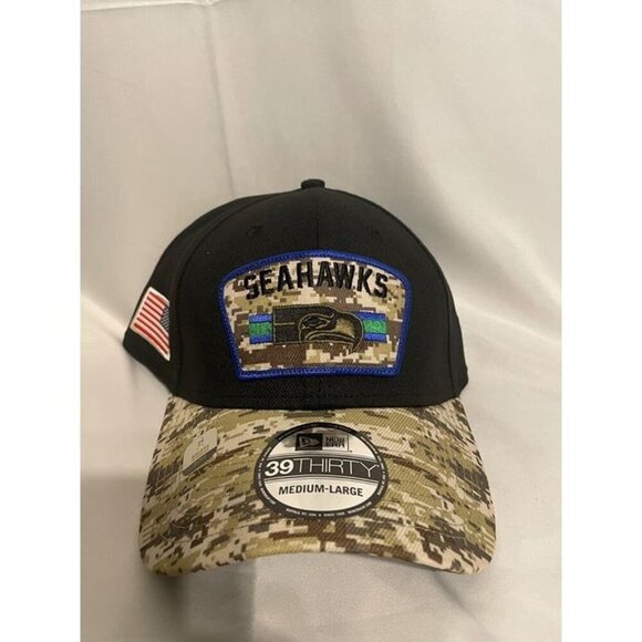 Seattle Seahawks Camo 39Thirty Hat Cap New With Tags - Picture 1 of 6